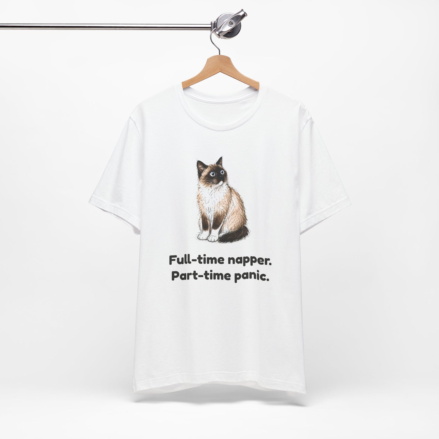 Full-Time Napper. Part-Time Panic. — Funny Cat T-Shirt