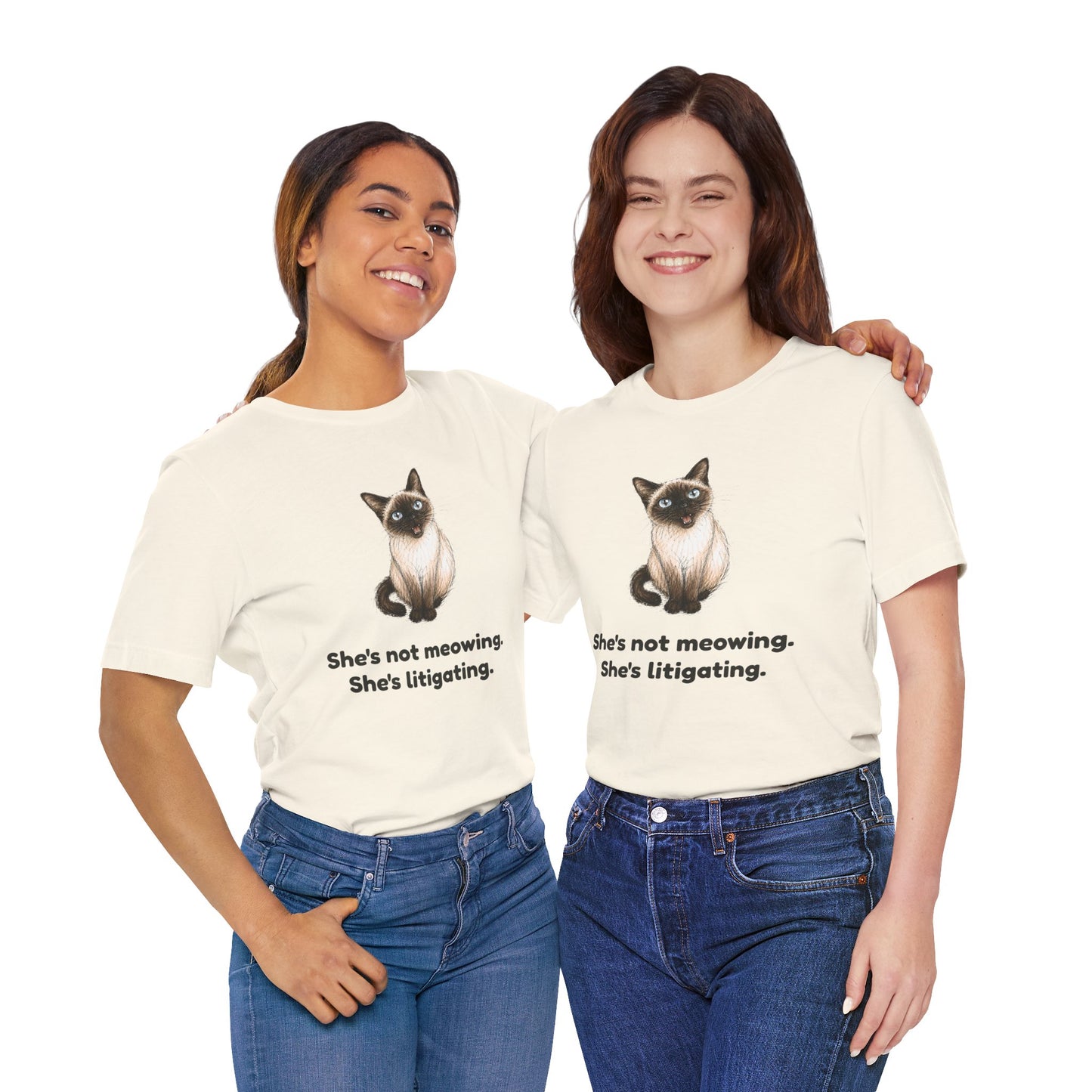 She's Not Meowing. She's Litigating. — Funny Cat T-Shirt