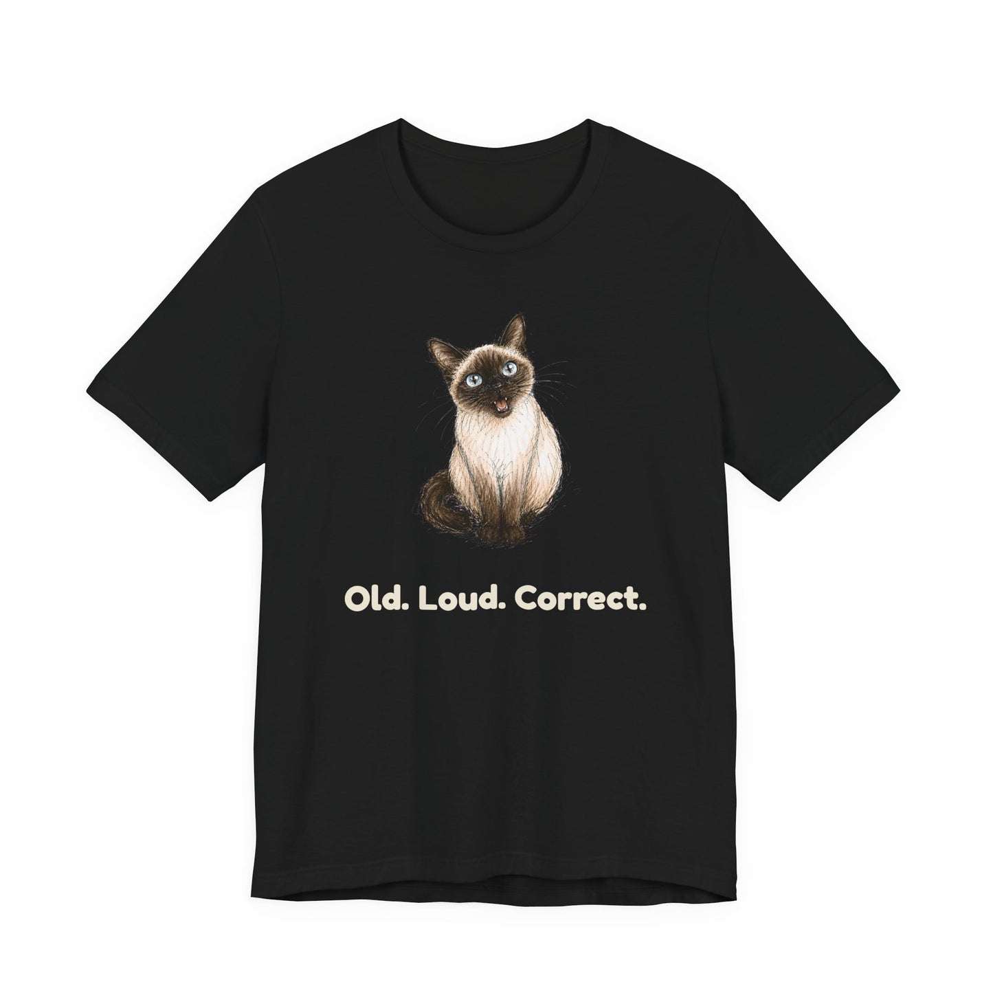 Old. Loud. Correct. — Funny Senior Cat T-Shirt