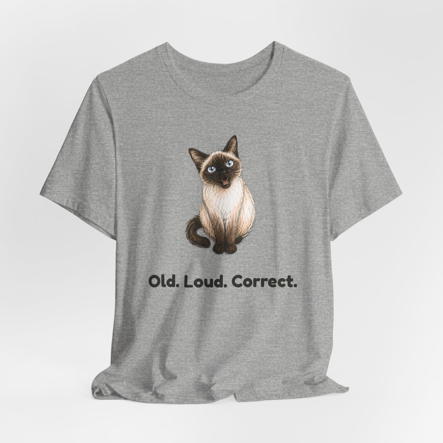 Old. Loud. Correct. — Funny Senior Cat T-Shirt