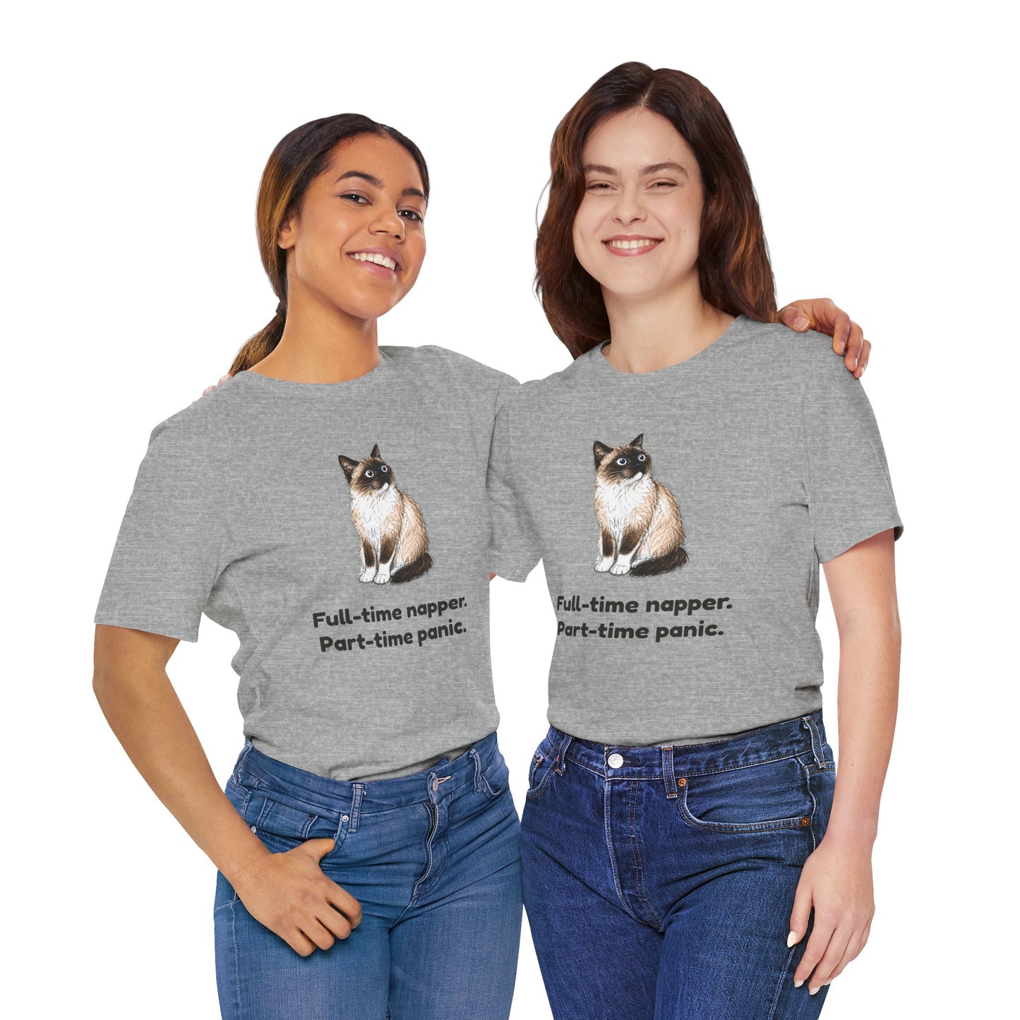 Full-Time Napper. Part-Time Panic. — Funny Cat T-Shirt