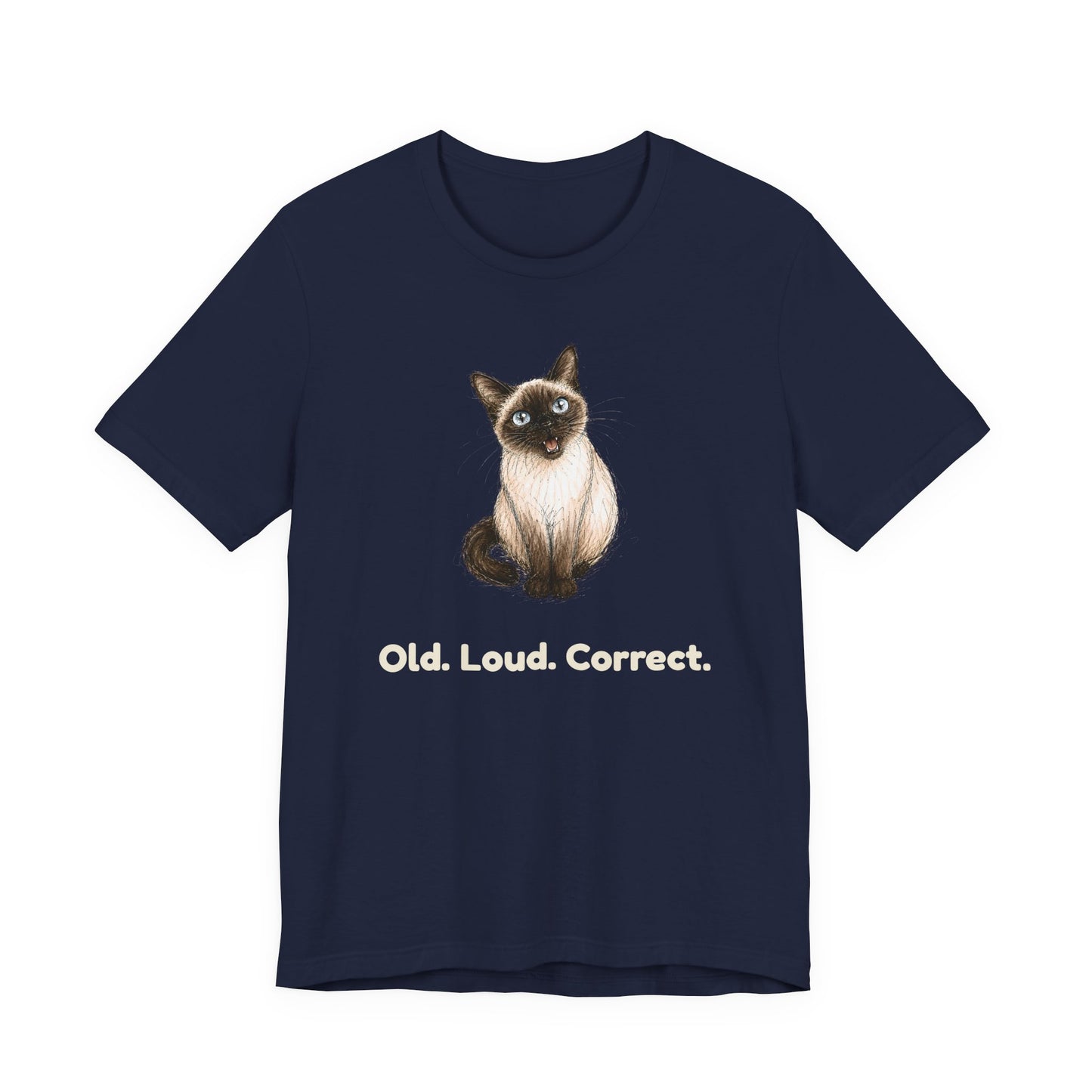 Old. Loud. Correct. — Funny Senior Cat T-Shirt