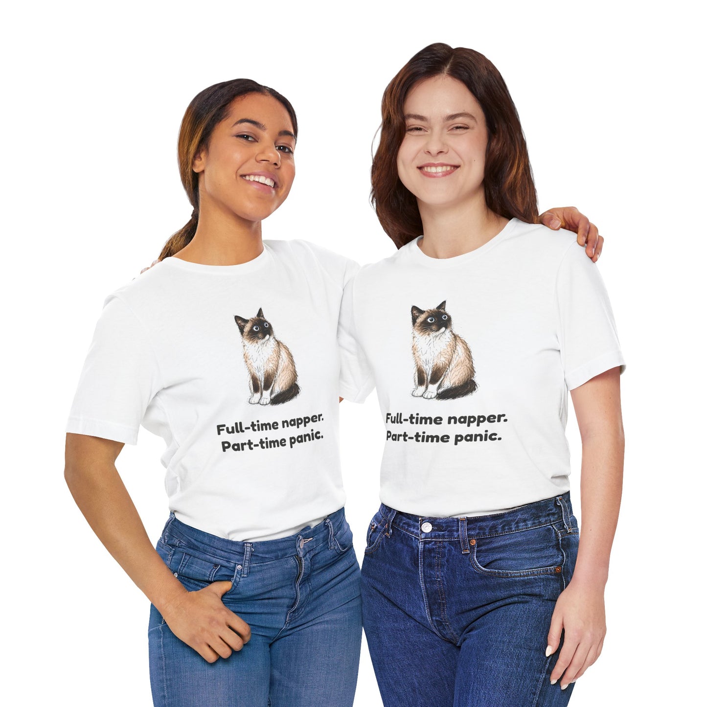 Full-Time Napper. Part-Time Panic. — Funny Cat T-Shirt